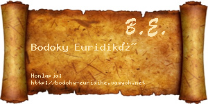 Bodoky Euridiké névjegykártya